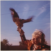 Picture of Mary Holmes holding hawk